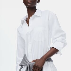 H&M Classic White Oversized Button-Up Shirt- XXL